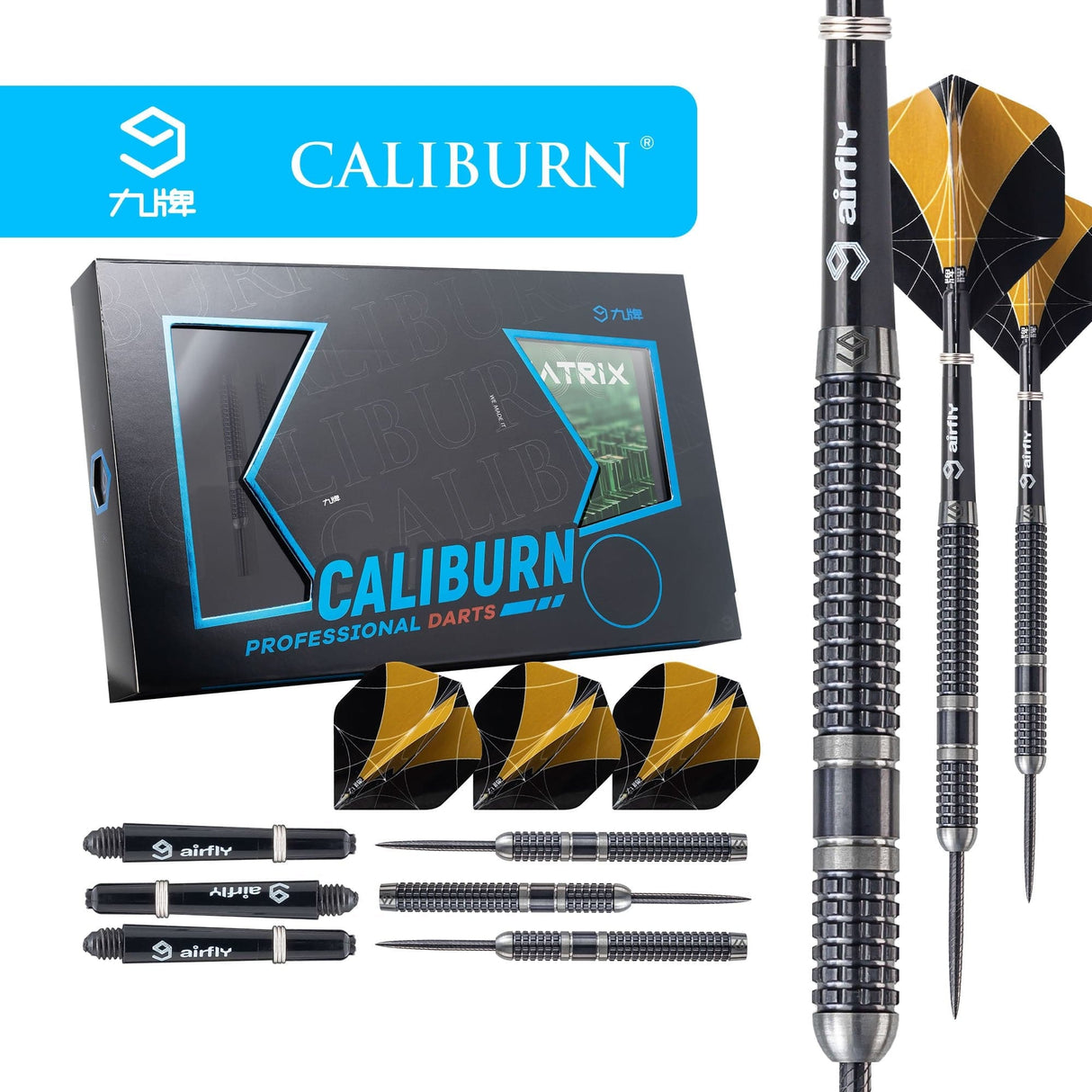 *Caliburn Matrix I Darts - Steel Tip - 90% - A1 - Black