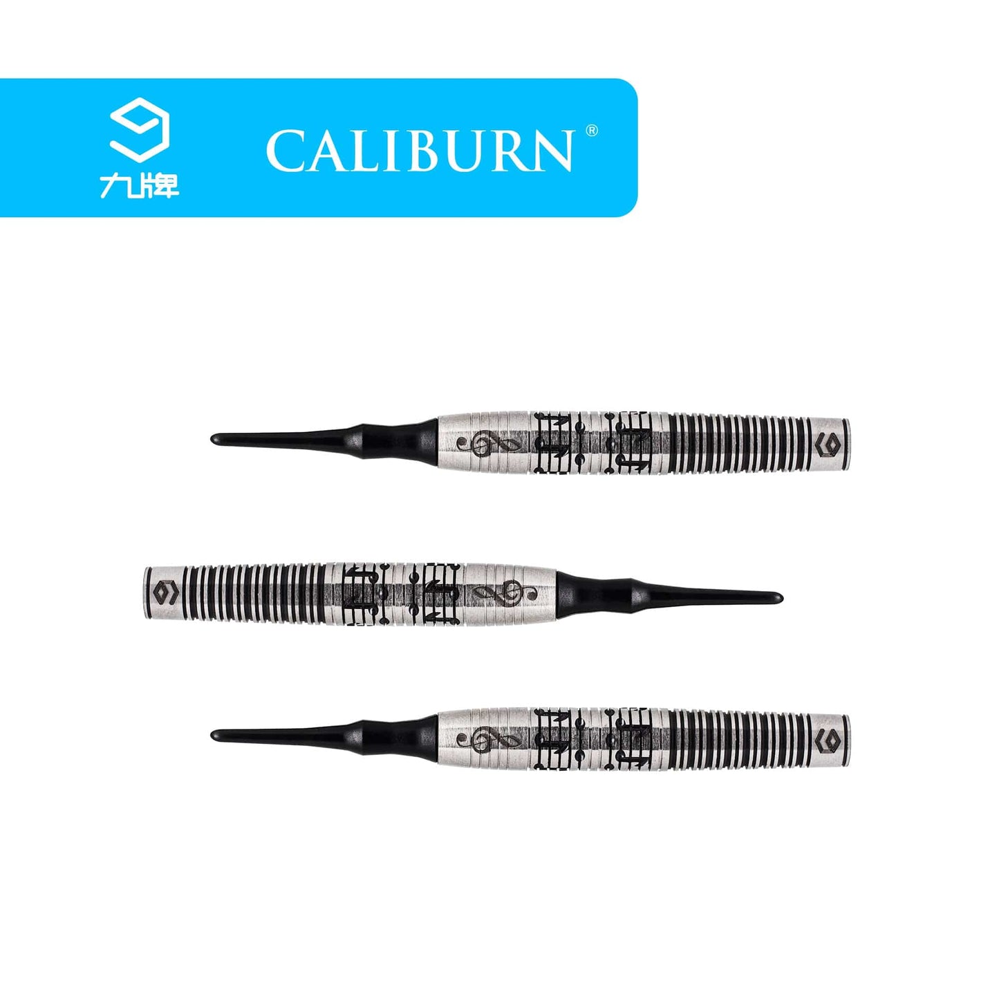 Caliburn Player Darts - Soft Tip - 90% - Black Rings - Melody 20g