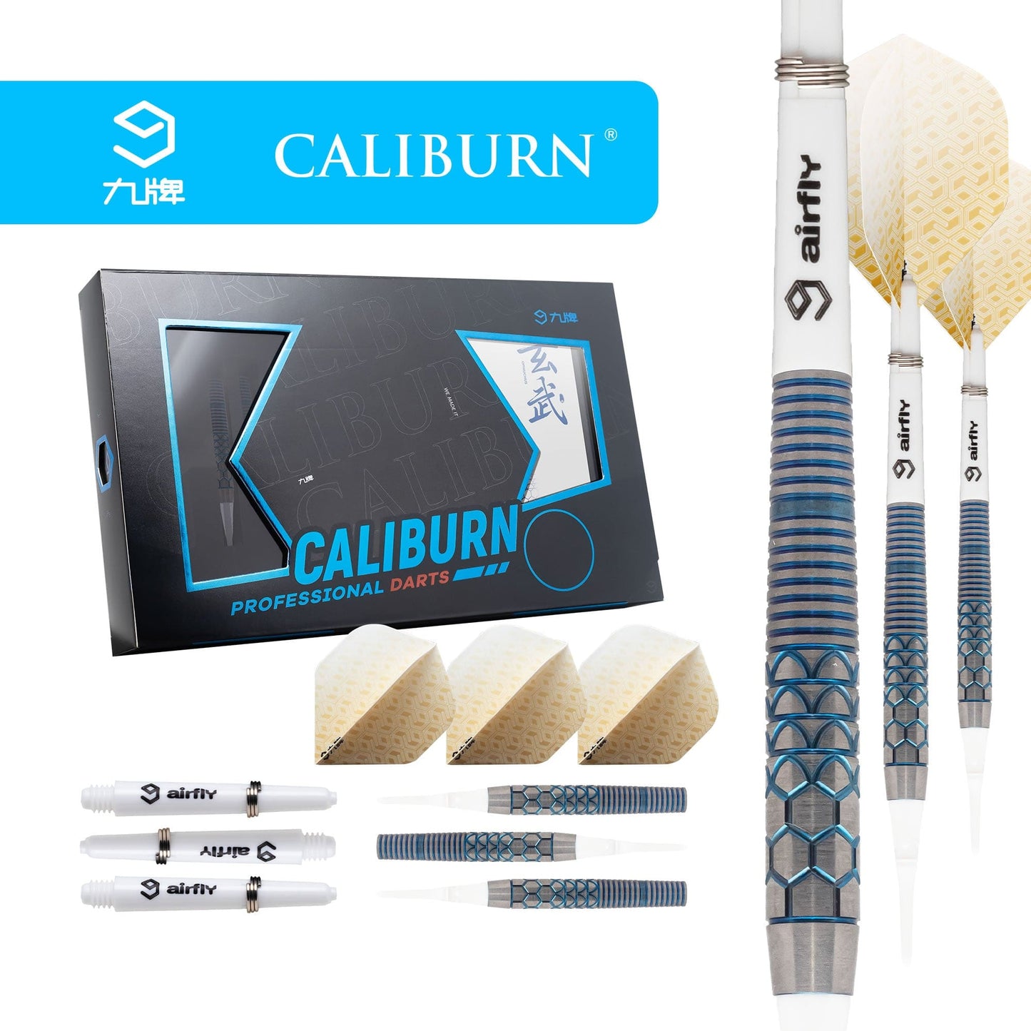 Caliburn Ophiuchus Darts - Soft Tip - 95% - Blue 20g