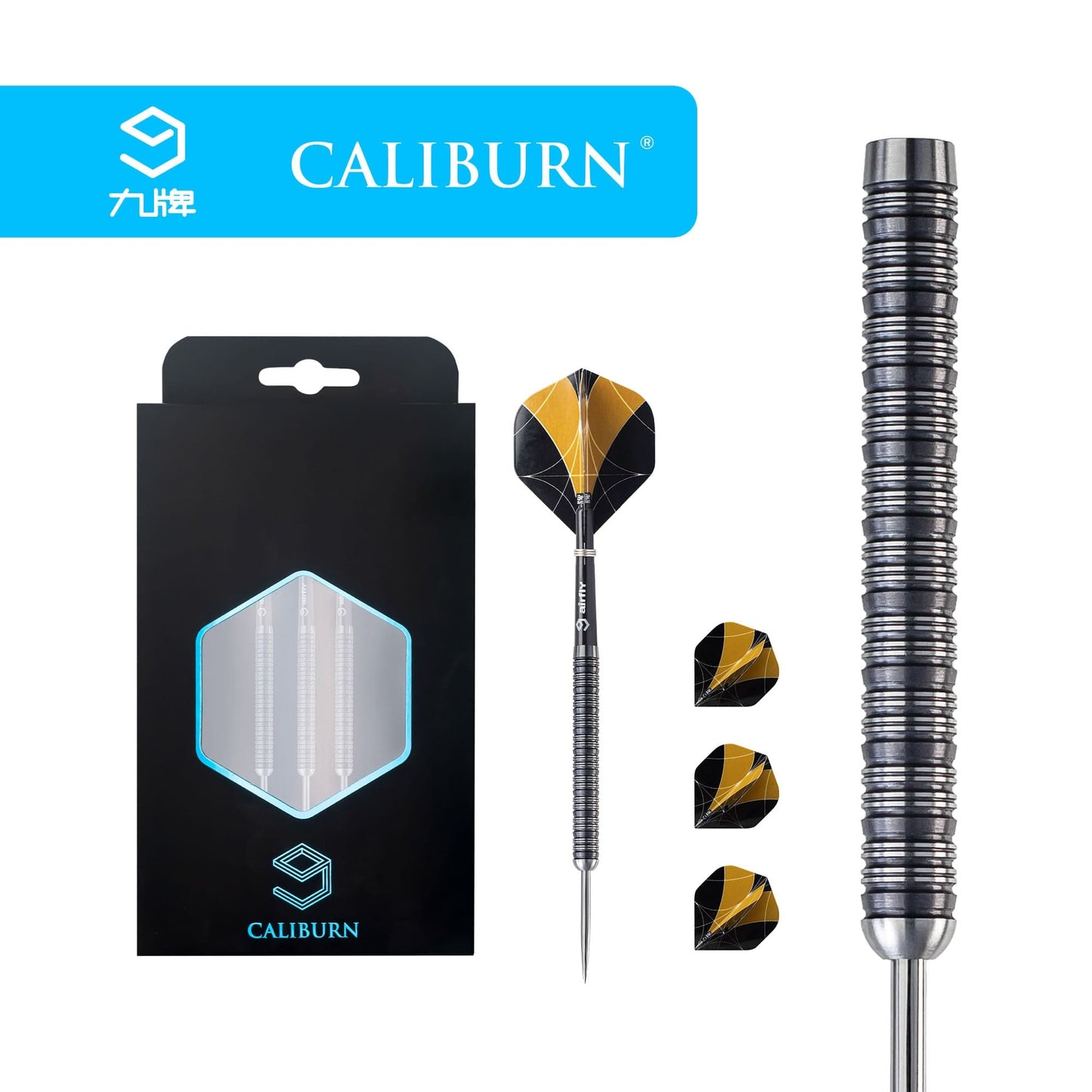 Caliburn Stallion Darts - Steel Tip - 90% - S3 - Black