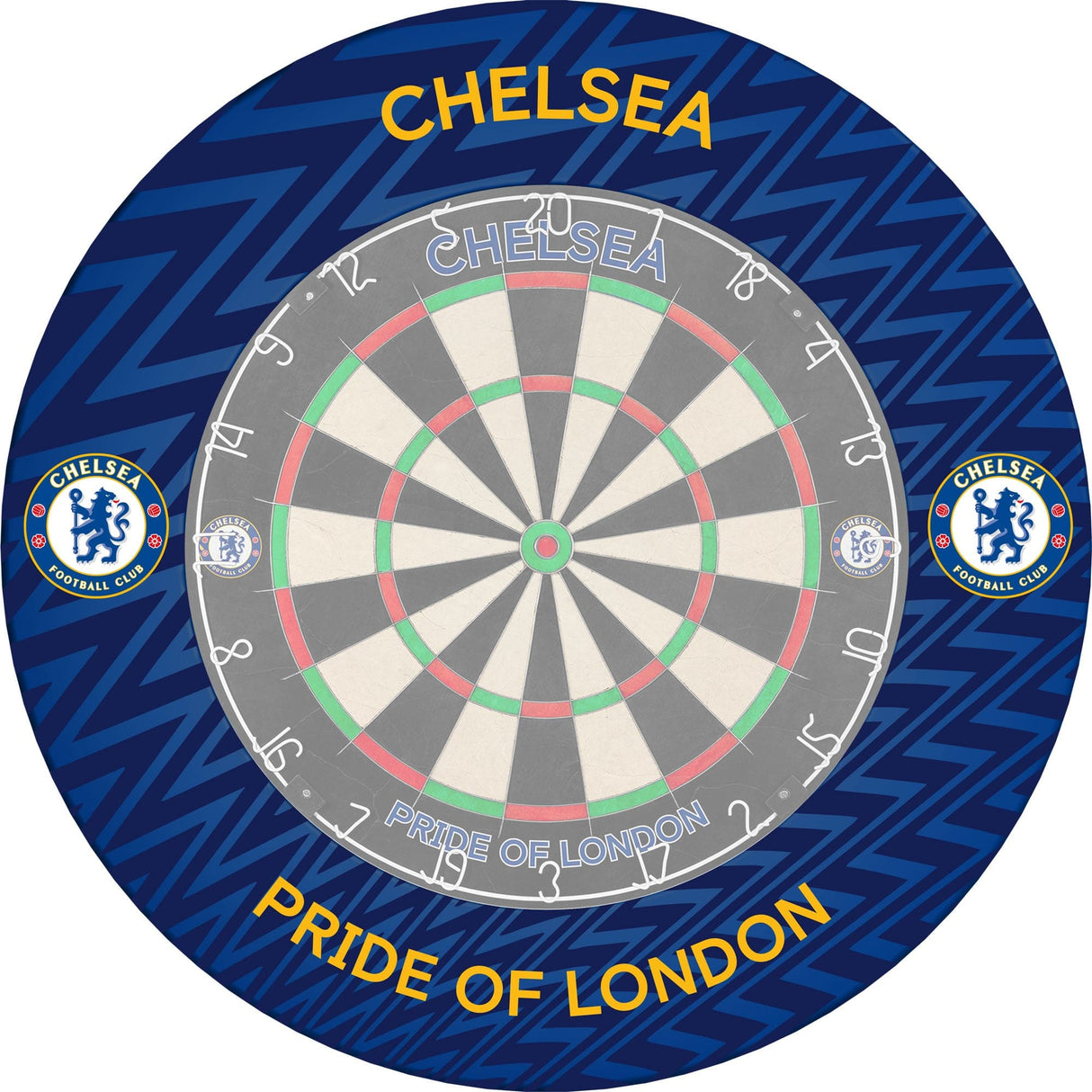 Chelsea Football Dartboard Surround - Official Licensed - Chelsea FC - S4 - ZigZag - Yellow