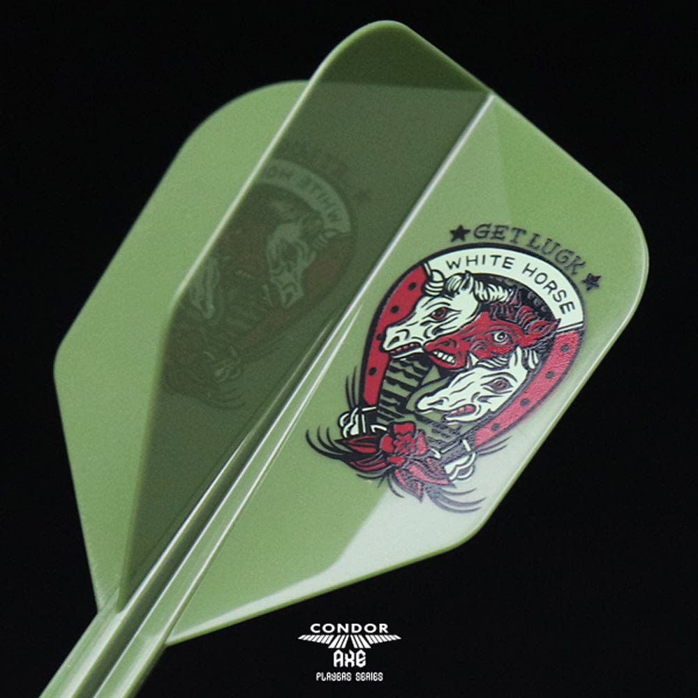*Condor AXE Dart Flights - Get Luck - Horseshoe - Small - Olive Green