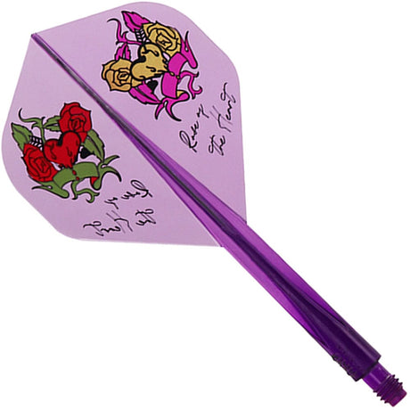 *Condor AXE Player Series Dart Flights - Natsumi Iwata - Heart of Gold - Standard - Clear Purple Short