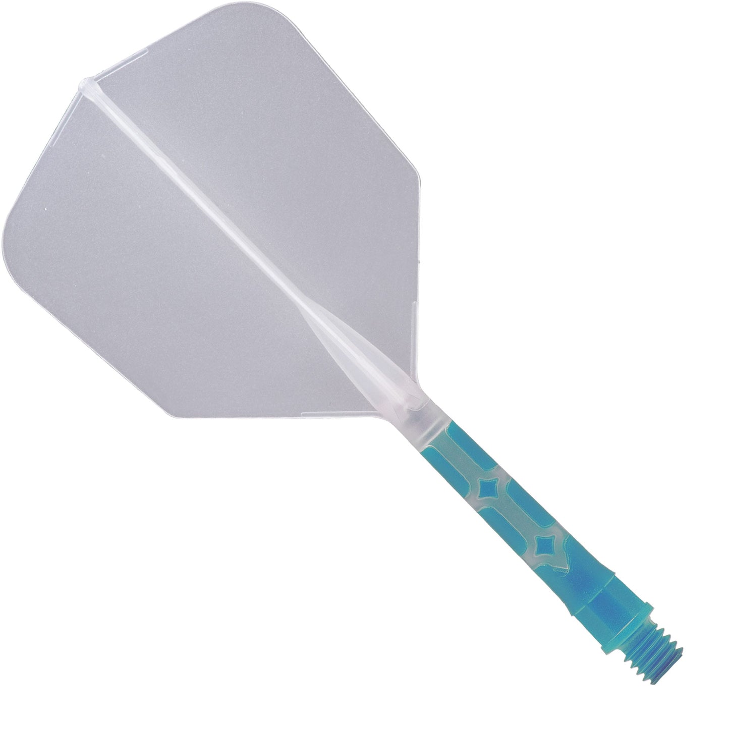 Cuesoul Rost T19 Integrated Dart Shaft and Flights - Big Wing - Sky Blue with Clear Flight Medium