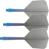 *Cuesoul Rost T19 Integrated Dart Shaft and Flights - Big Wing - Sky Blue with Grey Flight
