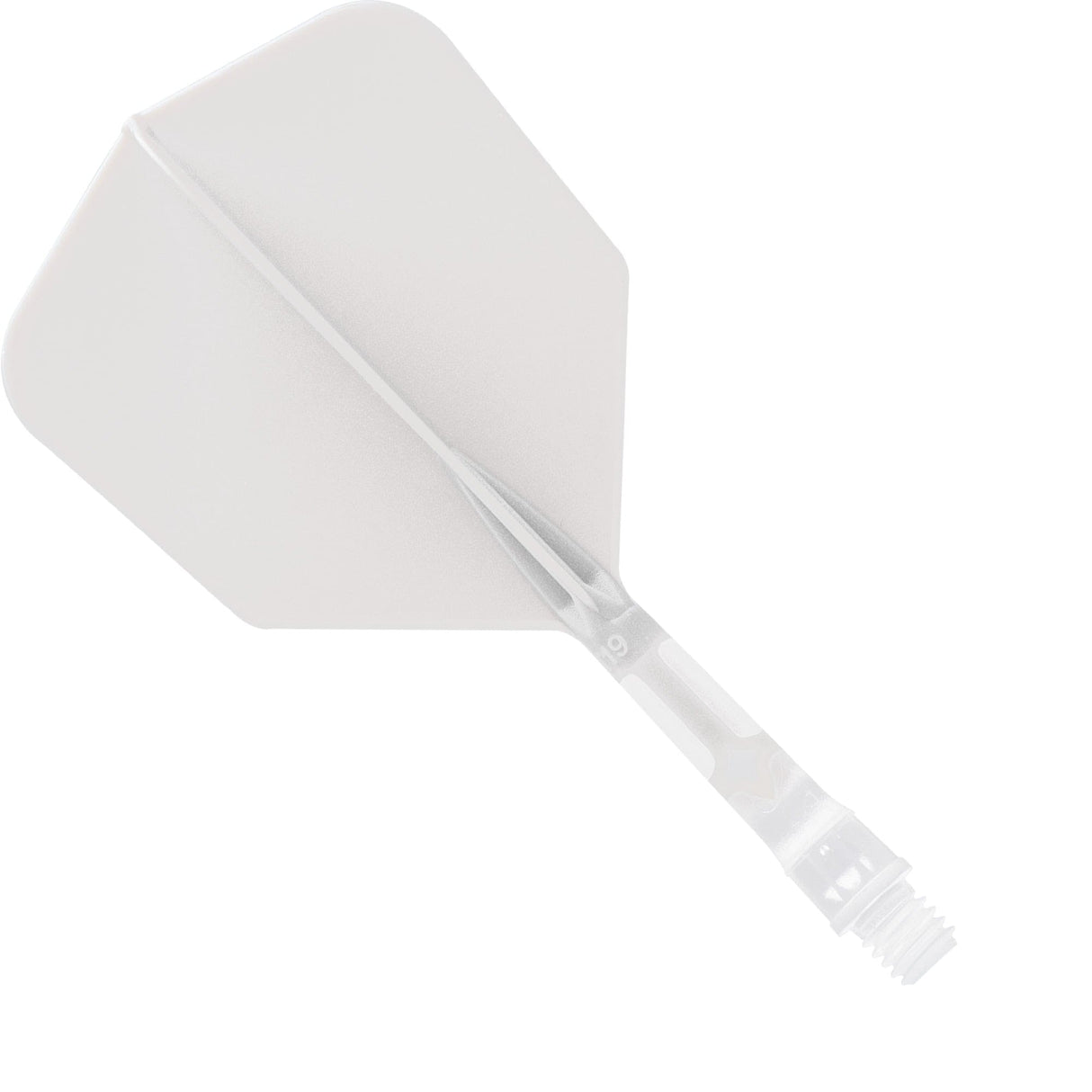 *Cuesoul Rost T19 Integrated Dart Shaft and Flights - Big Wing - Clear with White Flight Short