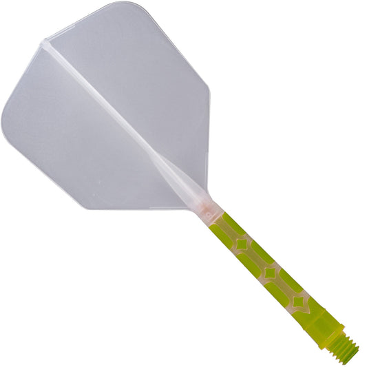 Cuesoul Rost T19 Integrated Dart Shaft and Flights - Big Wing - Lime Green with Clear Flight Long
