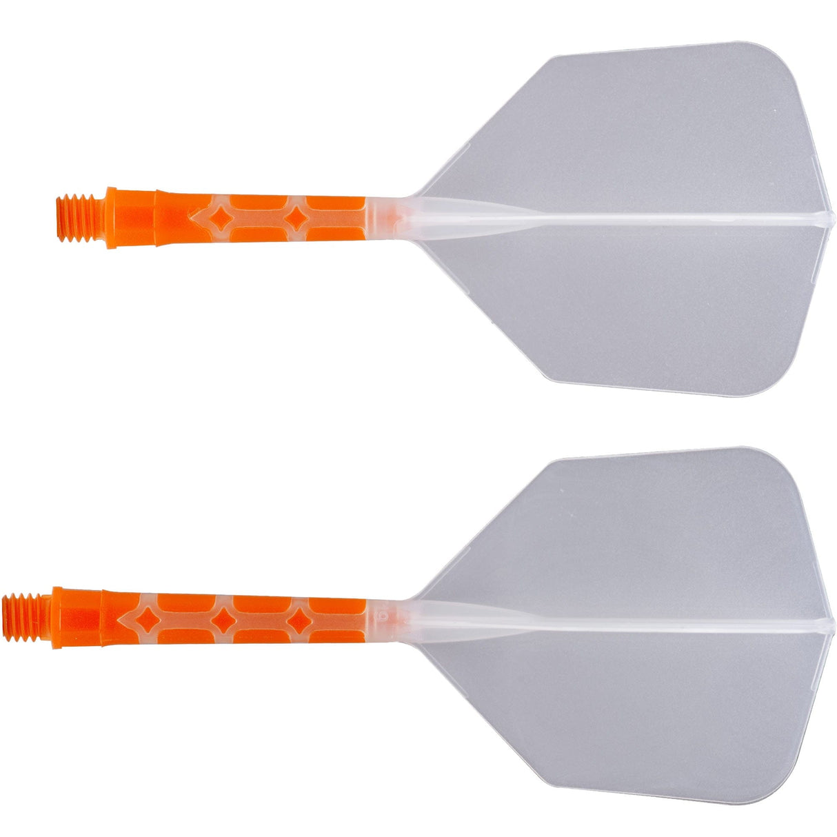 Cuesoul Rost T19 Integrated Dart Shaft and Flights - Big Wing - Orange with Clear Flight