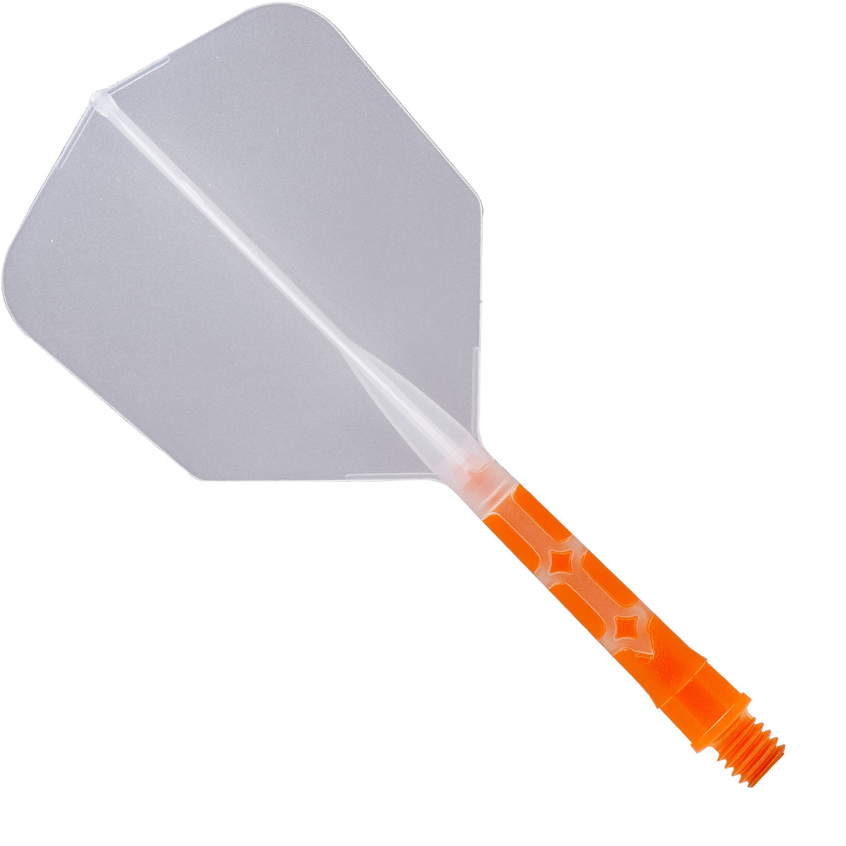 Cuesoul Rost T19 Integrated Dart Shaft and Flights - Big Wing - Orange with Clear Flight Medium