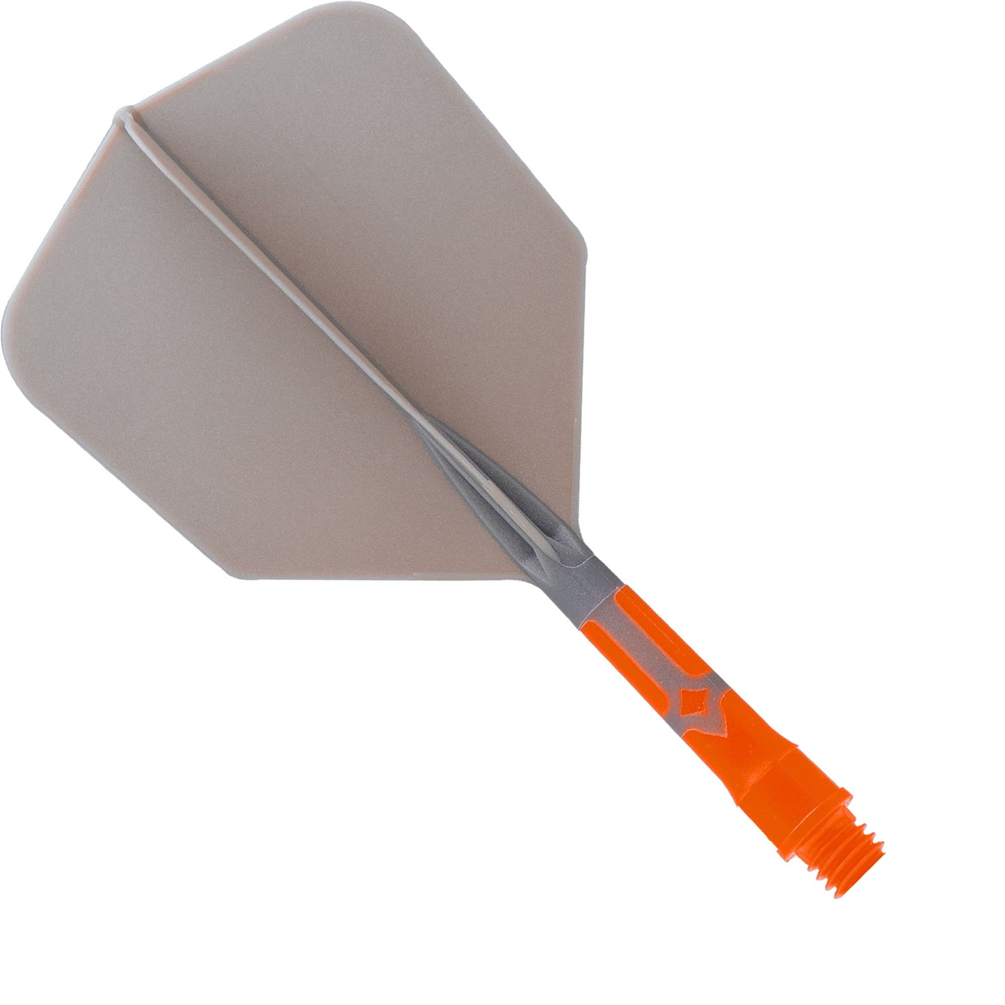 Cuesoul Rost T19 Integrated Dart Shaft and Flights - Big Wing - Orange with Grey Flight Short