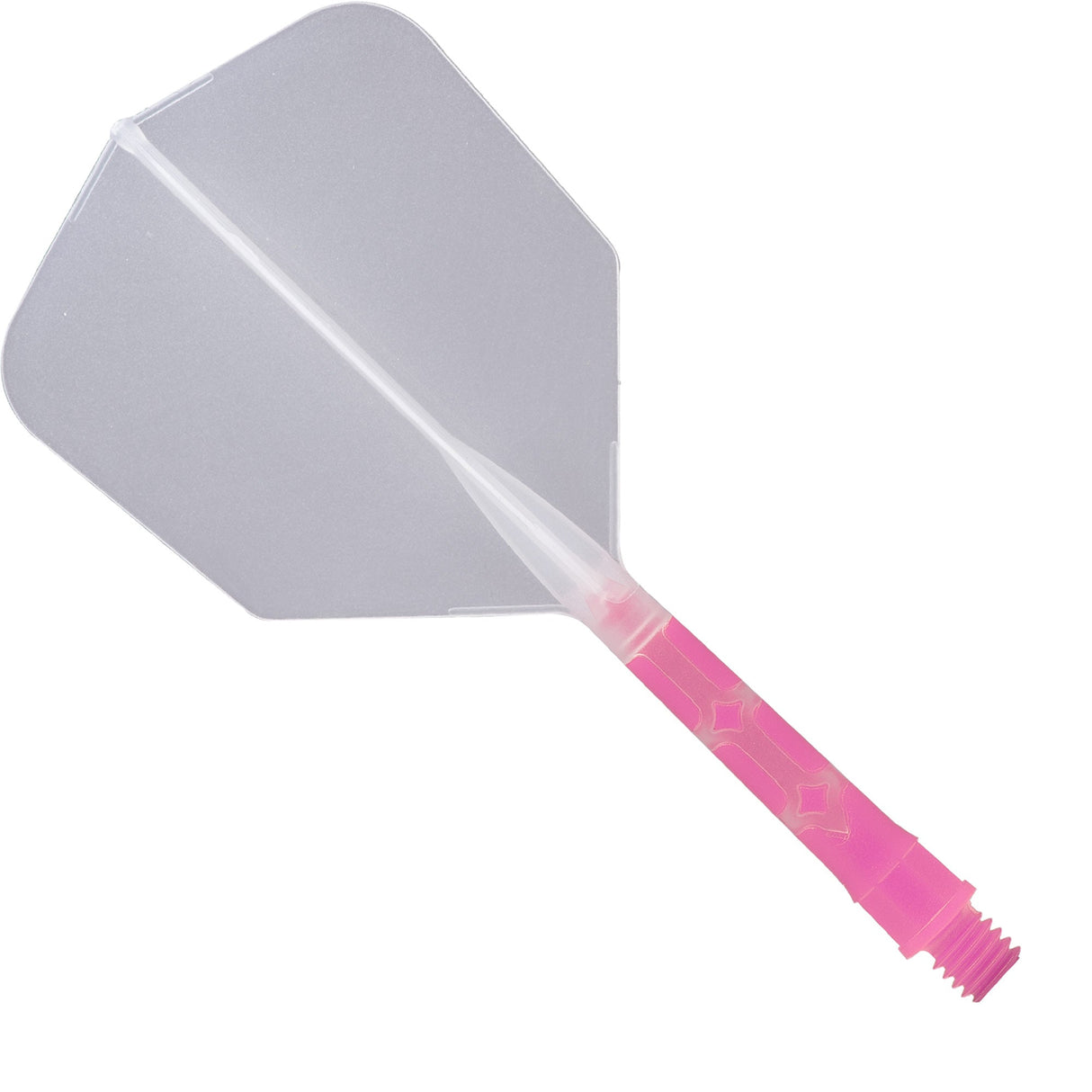 Cuesoul Rost T19 Integrated Dart Shaft and Flights - Big Wing - Pink with Clear Flight Medium