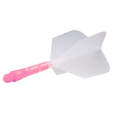 Cuesoul Rost T19 Integrated Dart Shaft and Flights - Big Wing - Pink with Clear Flight
