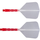 *Cuesoul Rost T19 Integrated Dart Shaft and Flights - Big Wing - Red with Clear Flight