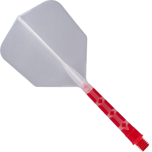 Cuesoul Rost T19 Integrated Dart Shaft and Flights - Big Wing - Red with Clear Flight Long