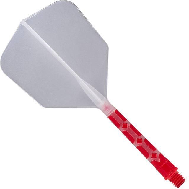 Cuesoul Rost T19 Integrated Dart Shaft and Flights - Big Wing - Red with Clear Flight Long