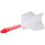 *Cuesoul Rost T19 Integrated Dart Shaft and Flights - Big Wing - Red with Clear Flight