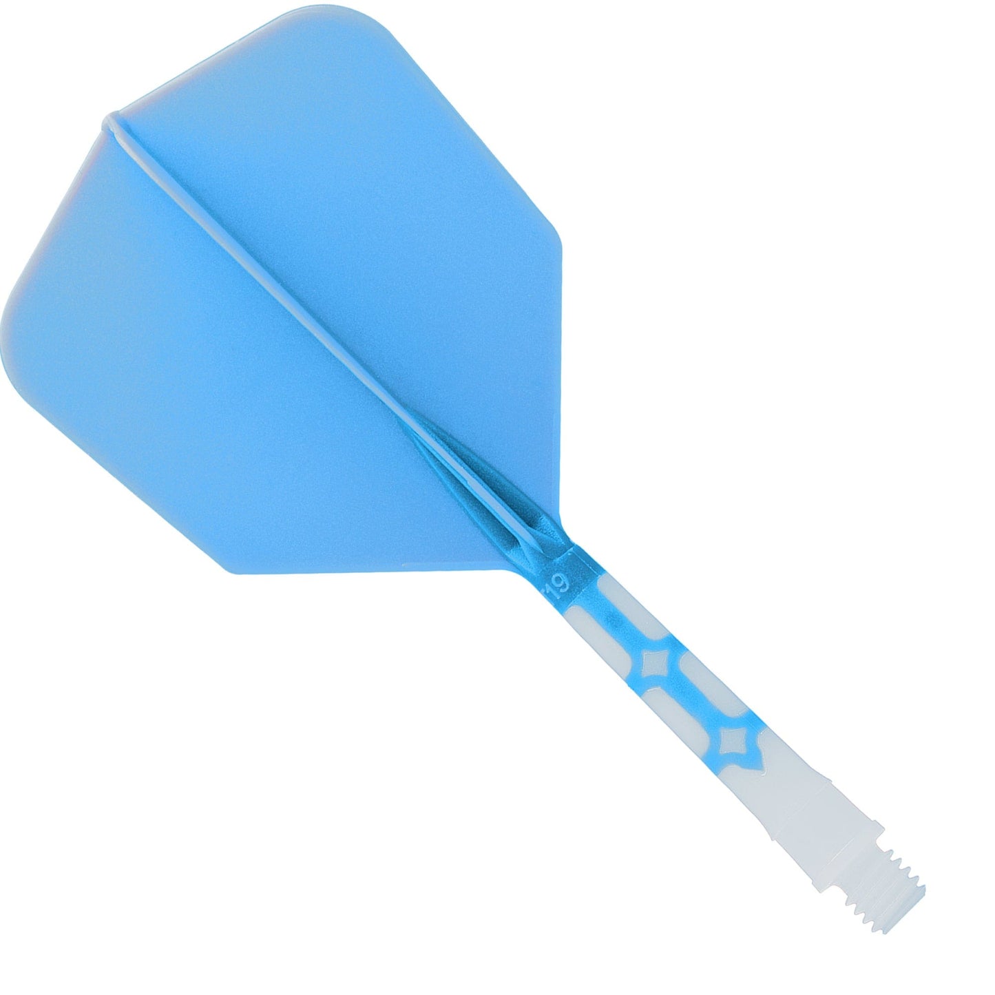 Cuesoul Rost T19 Integrated Dart Shaft and Flights - Big Wing - White with Blue Flight Medium
