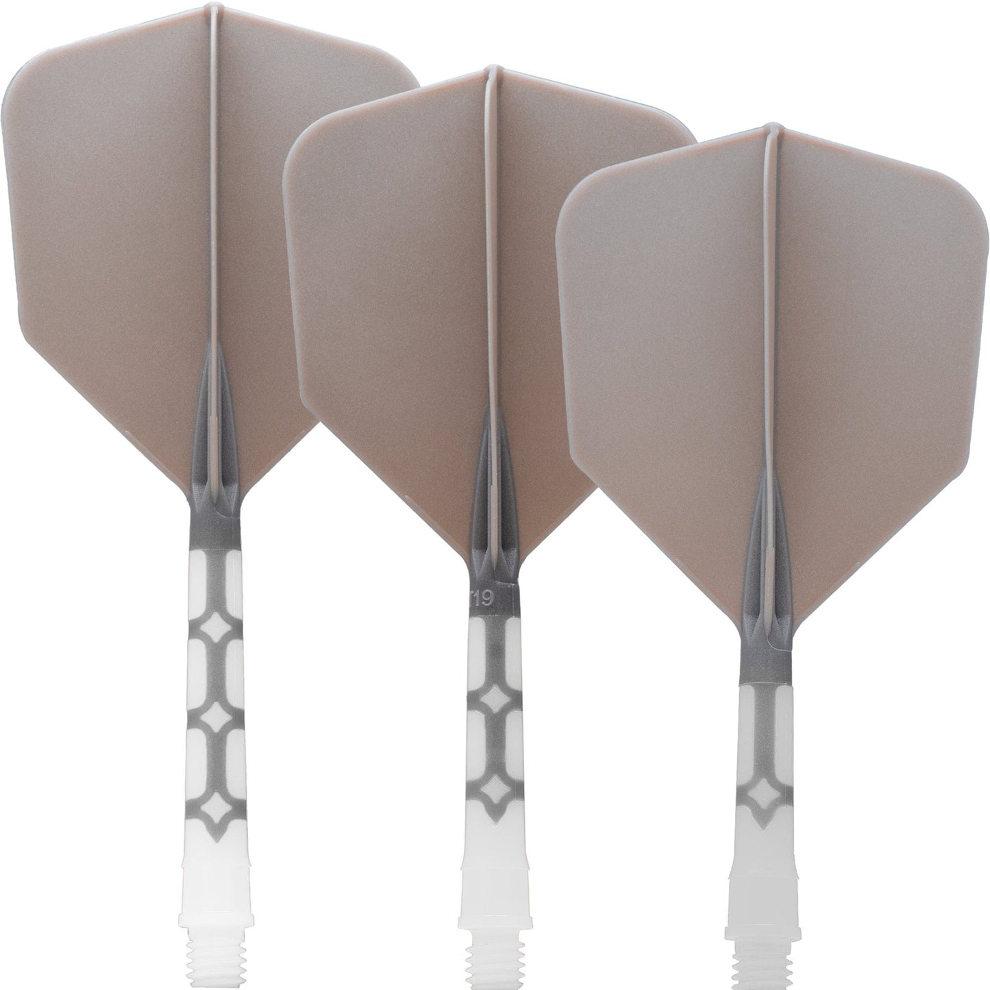 Cuesoul Rost T19 Integrated Dart Shaft and Flights - Big Wing - White with Grey Flight