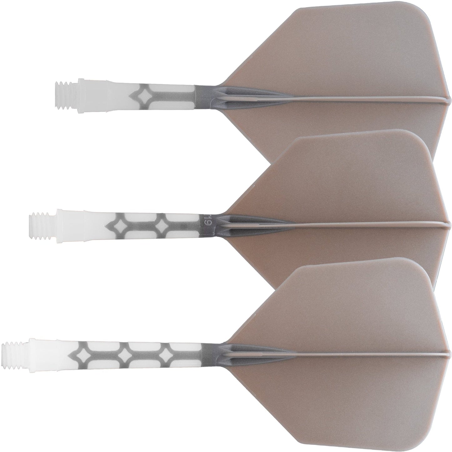 Cuesoul Rost T19 Integrated Dart Shaft and Flights - Big Wing - White with Grey Flight