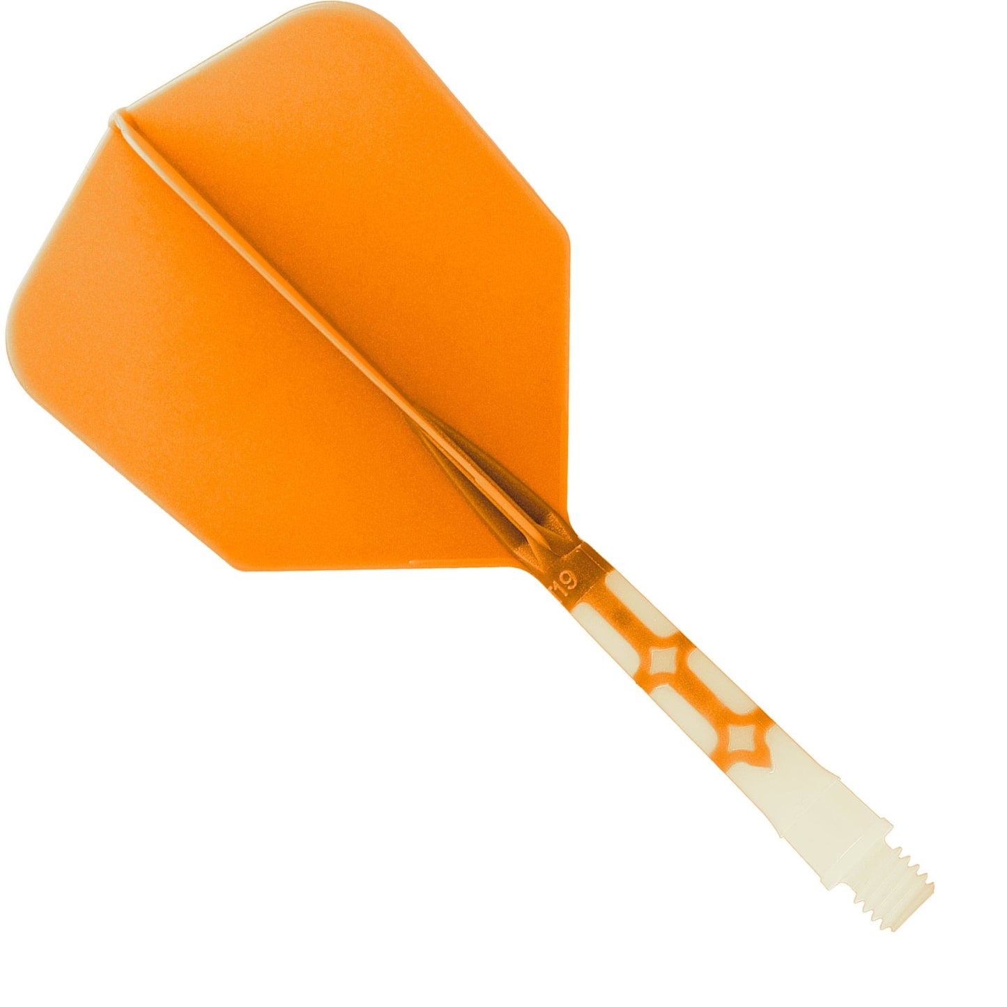 Cuesoul Rost T19 Integrated Dart Shaft and Flights - Big Wing - White with Orange Flight Medium