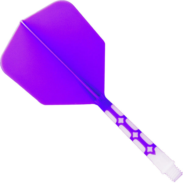 Cuesoul Rost T19 Integrated Dart Shaft and Flights - Big Wing - White with Purple Flight
