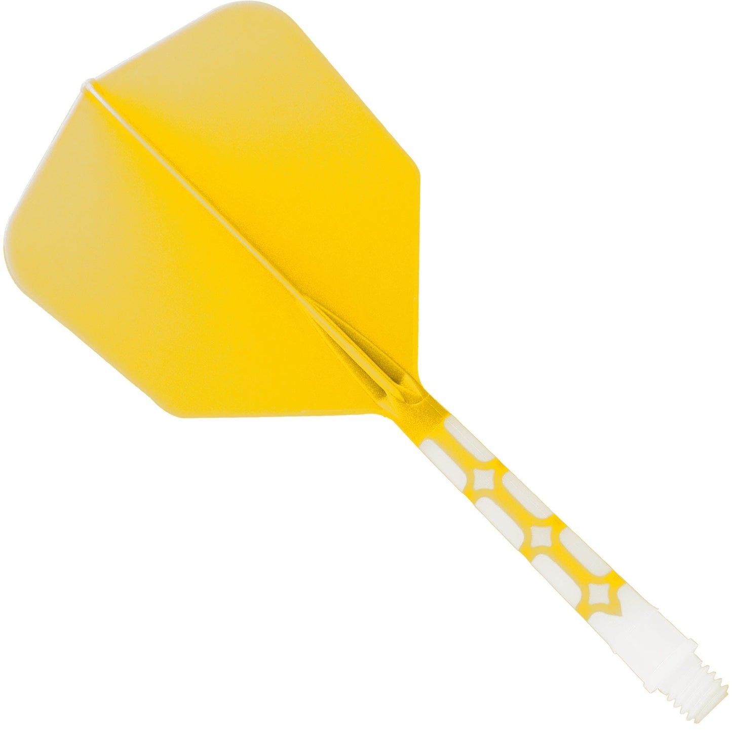 Cuesoul Rost T19 Integrated Dart Shaft and Flights - Big Wing - White with Yellow Flight Long