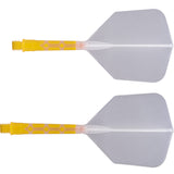 *Cuesoul Rost T19 Integrated Dart Shaft and Flights - Big Wing - Yellow with Clear Flight