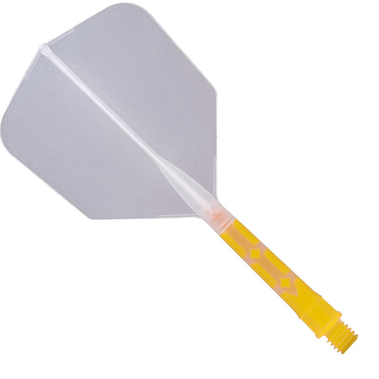 *Cuesoul Rost T19 Integrated Dart Shaft and Flights - Big Wing - Yellow with Clear Flight Medium