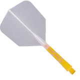 *Cuesoul Rost T19 Integrated Dart Shaft and Flights - Big Wing - Yellow with Clear Flight