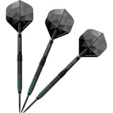 *Darts Corner Black Rebel Darts - Steel Tip Tungsten - Black with Green 24g
