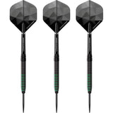 *Darts Corner Black Rebel Darts - Steel Tip Tungsten - Black with Green 24g