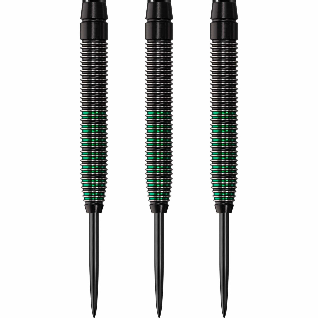 *Darts Corner Black Rebel Darts - Steel Tip Tungsten - Black with Green 24g