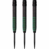 *Darts Corner Black Rebel Darts - Steel Tip Tungsten - Black with Green 24g