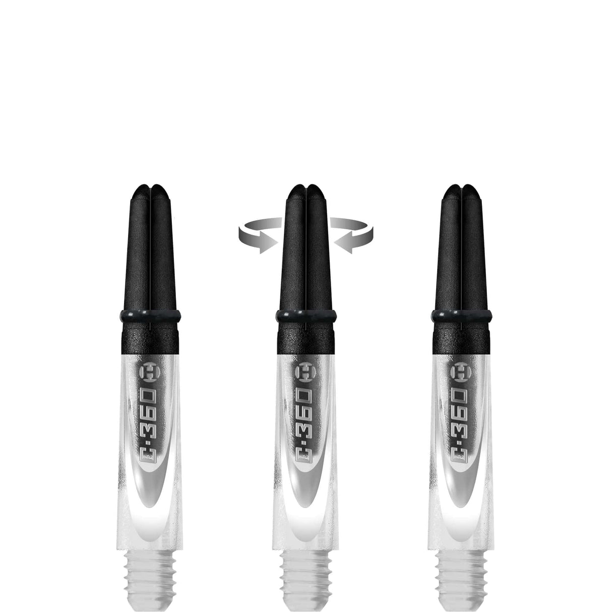 Harrows Carbon 360 Shafts - Polycarbonate Dart Stems with Carbon Top - Clear Short