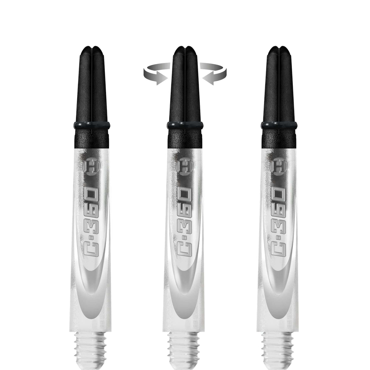 Harrows Carbon 360 Shafts - Polycarbonate Dart Stems with Carbon Top - Clear Tweenie