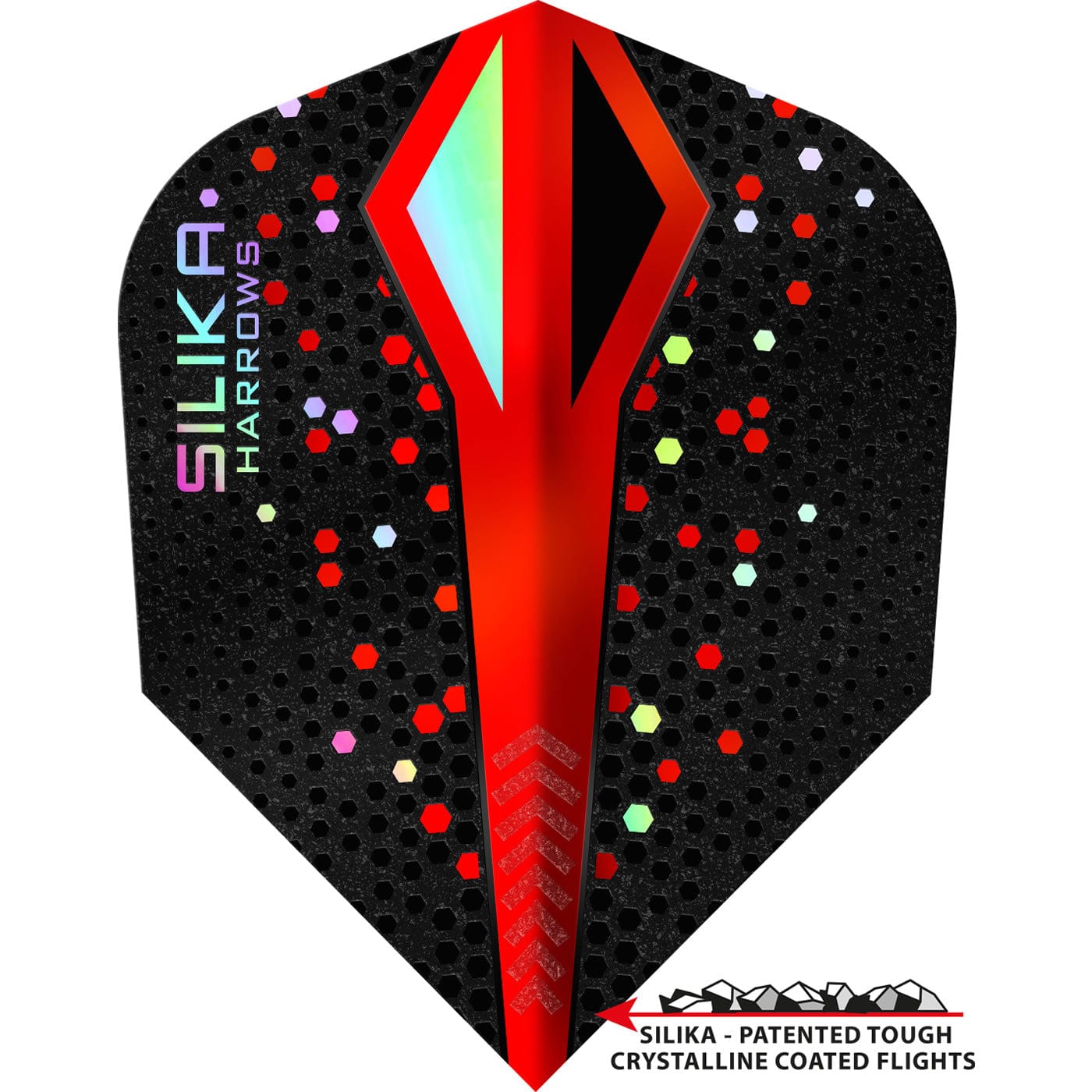 Harrows Silika Dart Flights - Tough Crystaline Coated - Std - No6 - Colourshift