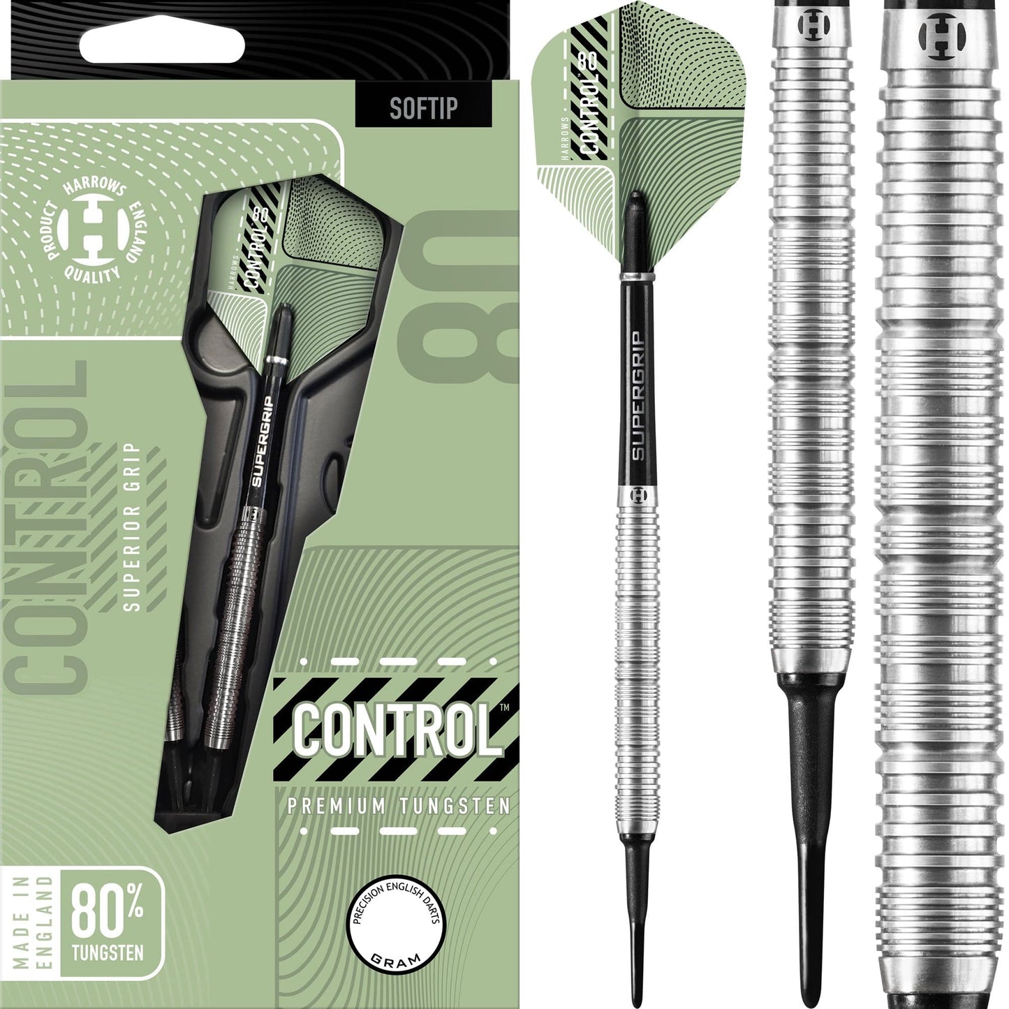 Harrows Control Parallel Darts - Soft Tip - 80% - Ringed 18g