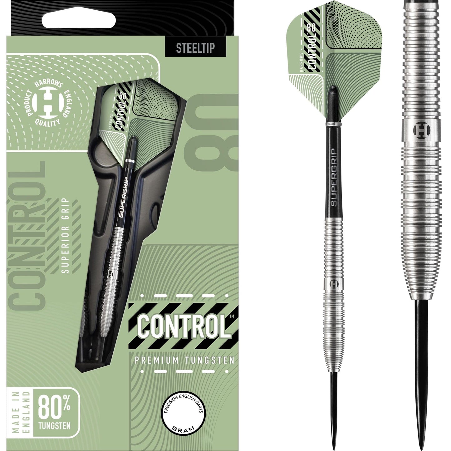Harrows Control Tapered Darts - Steel Tip - 80% - Ringed 21g