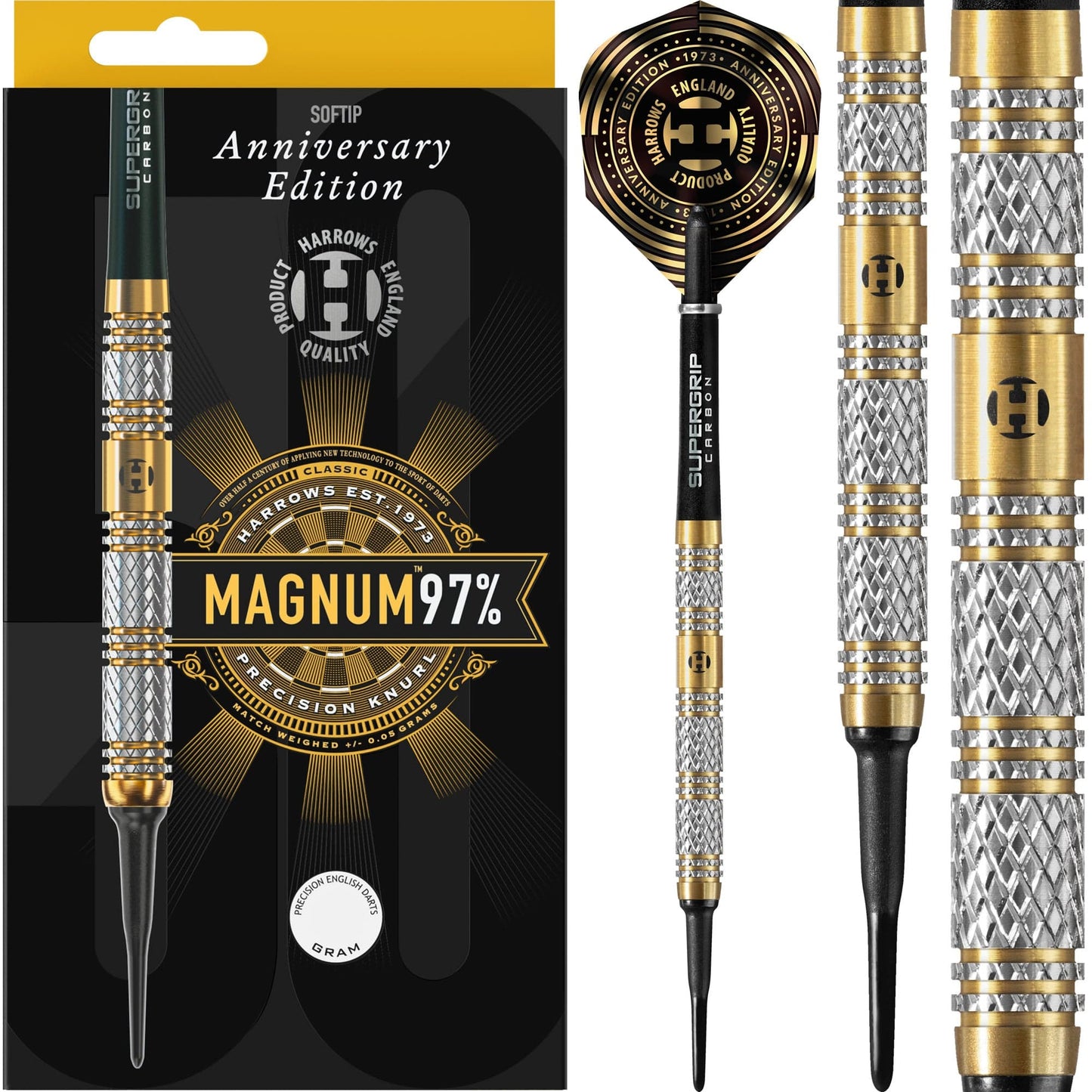 Harrows Magnum Darts - Soft Tip - 97% - Anniversary Edition - Gold Titanium 18g