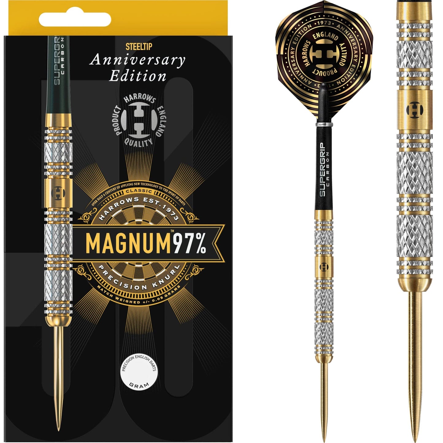 Harrows Magnum Darts - Steel Tip - 97% - Anniversary Edition - Gold Titanium 21g
