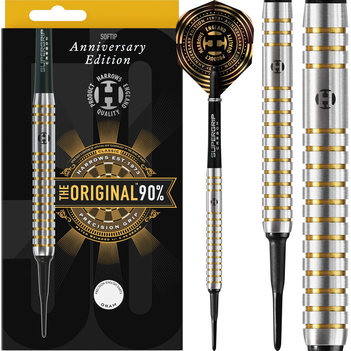 Harrows The Original Darts - Soft Tip - 90% - Anniversary Edition - Gold Titanium 18g