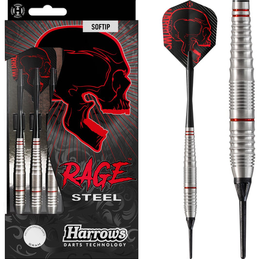 Harrows Rage Darts - Soft Tip - Stainless 18g