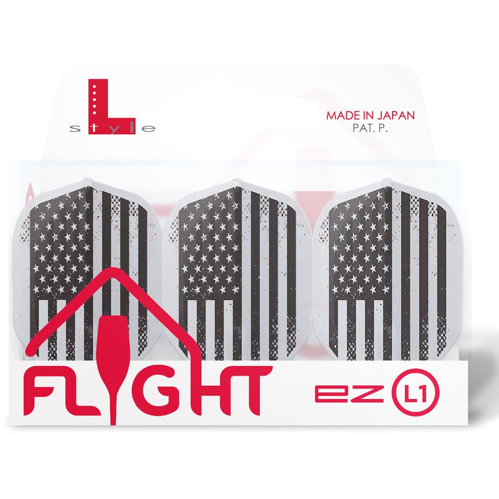 L-Style - EZ L-Flights - Integrated Champagne Ring - L1EZ - American Flag v4 - Clear White