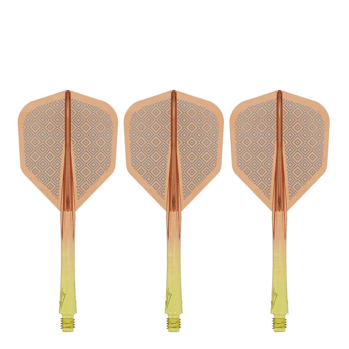 Caliburn SUP Flights - Moulded Shaft and Flight -  Standard No6 - Block - Yellow & Orange