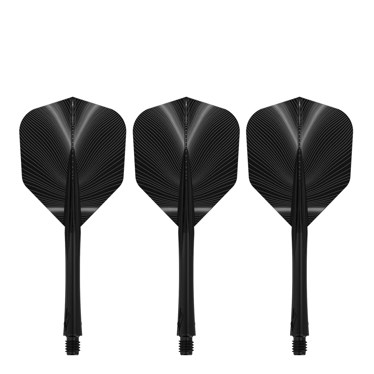 Caliburn SUP Flights - Moulded Shaft and Flight -  Standard No6 - Feather - Black