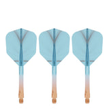 Caliburn SUP Flights - Moulded Shaft and Flight -  Standard No6 - Feather - Orange & Blue