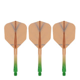 Caliburn SUP Flights - Moulded Shaft and Flight -  Standard No6 - Feather - Green & Orange