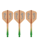 Caliburn SUP Flights - Moulded Shaft and Flight -  Standard No6 - Dragon - Green & Orange