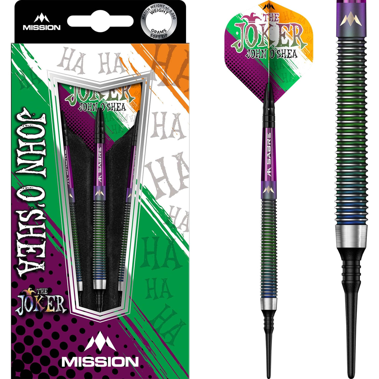 Mission John O Shea Darts - Soft Tip - The Joker - Coral - 20g 20g