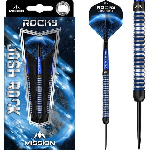 Mission Josh Rock Darts - Steel Tip - Rocky - Black & Blue
